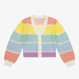 Stella McCartney Kids-Teen Girls Pastel Rainbow Stripe Cardigan | Childrensalon Outlet