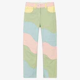 Stella McCartney Kids-Розовые джинсы свободного кроя с полосками | Childrensalon Outlet