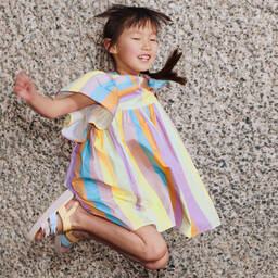 Stella McCartney Kids-Розово-голубые сандалии с пряжками | Childrensalon Outlet