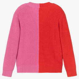 Stella McCartney Kids-كارديغان تينز بناتي قطن عضوي بألوان بلوك | Childrensalon Outlet