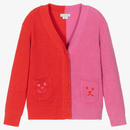 Stella McCartney Kids-كارديغان تينز بناتي قطن عضوي بألوان بلوك | Childrensalon Outlet