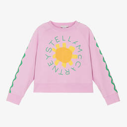 Stella McCartney Kids-Teen Girls Pink Cotton Flower Sweatshirt | Childrensalon Outlet