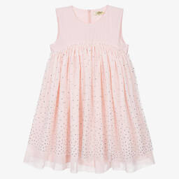 Stella McCartney Kids-Розовое платье из тюля со стразами | Childrensalon Outlet