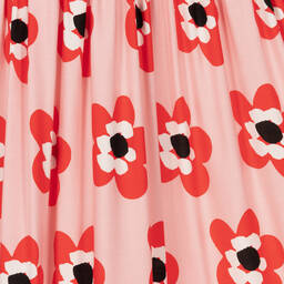 Stella McCartney Kids-فستان تينز بناتي فيسكوز لون زهري فاقع بطبعة ورود | Childrensalon Outlet