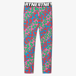 Stella McCartney Kids-Розовые легинсы с цветами для девочек-подростков | Childrensalon Outlet