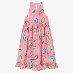 Stella McCartney Kids-Розовое платье с принтом пейсли | Childrensalon Outlet