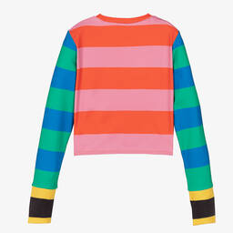 Stella McCartney Kids-Teen Girls Pink & Red Striped Sports Top | Childrensalon Outlet