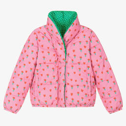 Stella McCartney Kids-Teen Girls Pink Reversible Puffer Jacket | Childrensalon Outlet
