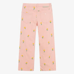 Stella McCartney Kids-Teen Girls Pink Sunflowers Wide Leg Jeans | Childrensalon Outlet