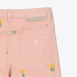 Stella McCartney Kids-Teen Girls Pink Sunflowers Wide Leg Jeans | Childrensalon Outlet