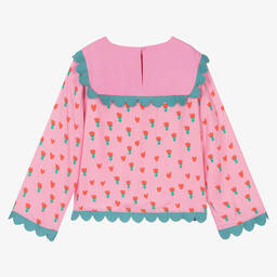 Stella McCartney Kids-Teen Girls Pink Viscose Tulips Blouse | Childrensalon Outlet
