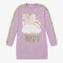 Stella McCartney Kids-Teen Girls Purple Unicorn Sweatshirt Dress | Childrensalon Outlet