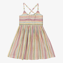 Stella McCartney Kids-Teen Girls Rainbow Striped Cotton Dress | Childrensalon Outlet