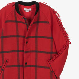 Stella McCartney Kids-Teen Girls Red Check Coat | Childrensalon Outlet
