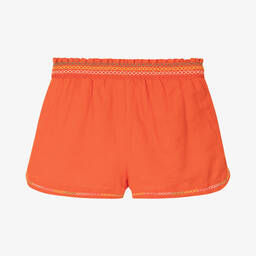 Stella McCartney Kids-Teen Girls Red Cotton & Linen Parrot Shorts | Childrensalon Outlet