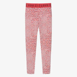 Stella McCartney Kids-Teen Girls Red Heart Print Leggings (UPF50+) | Childrensalon Outlet
