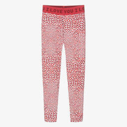 Stella McCartney Kids-Teen Girls Red Heart Print Leggings (UPF50+) | Childrensalon Outlet