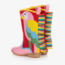 Stella McCartney Kids-Teen Girls Red & Pink Faux Leather Cowboy Boots | Childrensalon Outlet