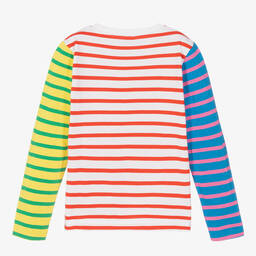 Stella McCartney Kids-Teen Girls Striped Slogan Top | Childrensalon Outlet
