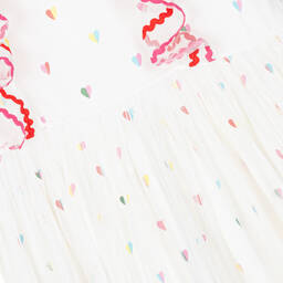 Stella McCartney Kids-Белое платье 2-в-1 из джерси и тюля | Childrensalon Outlet