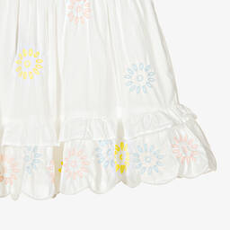 Stella McCartney Kids-Белая юбка с вышитыми цветами | Childrensalon Outlet
