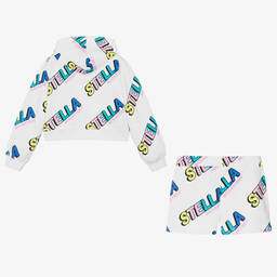 Stella McCartney Kids-Teen Girls White Hooded Top & Shorts Set | Childrensalon Outlet