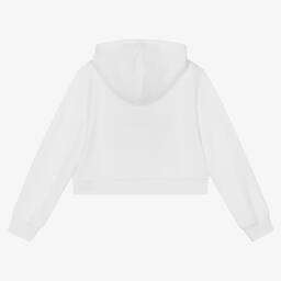 Stella McCartney Kids-Teen Girls White Organic Cotton Hoodie | Childrensalon Outlet