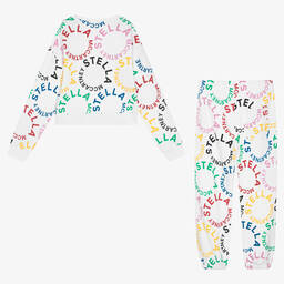 Stella McCartney Kids-Teen Girls White Organic Cotton Tracksuit | Childrensalon Outlet