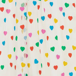 Stella McCartney Kids-Белое платье из тюля с сердечками | Childrensalon Outlet