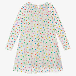 Stella McCartney Kids-Белое платье из тюля с сердечками | Childrensalon Outlet
