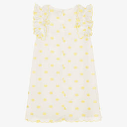 Stella McCartney Kids-Белое платье в желтый горошек | Childrensalon Outlet