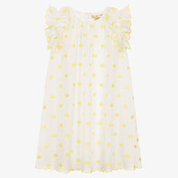 Stella McCartney Kids-Белое платье в желтый горошек | Childrensalon Outlet