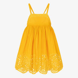 Stella McCartney Kids-Teen Girls Yellow Broderie Anglaise Dress | Childrensalon Outlet