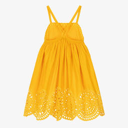 Stella McCartney Kids-Teen Girls Yellow Broderie Anglaise Dress | Childrensalon Outlet
