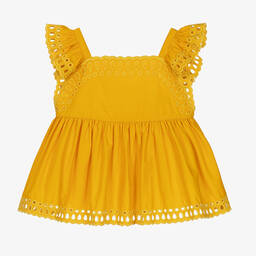 Stella McCartney Kids-Teen Girls Yellow Cotton Blouse | Childrensalon Outlet