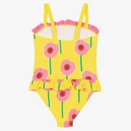 Stella McCartney Kids-Желтый купальник с цветами (UPF50+) | Childrensalon Outlet