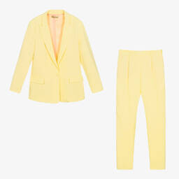 Stella McCartney Kids-Teen Girls Yellow Viscose Tailored Suit | Childrensalon Outlet