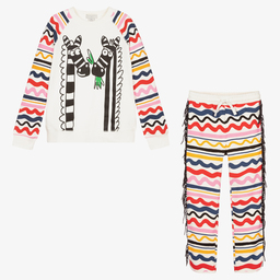 Stella McCartney Kids-Спортивный костюм с зебрами для подростков | Childrensalon Outlet