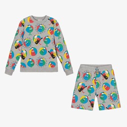 Stella McCartney Kids-Серый топ и шорты с пляжными мячами для подростков | Childrensalon Outlet
