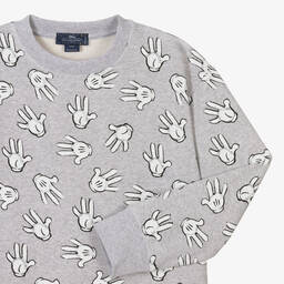 Stella McCartney Kids-سويتشيرت تينز ولادي قطن عضوي لون رمادي | Childrensalon Outlet