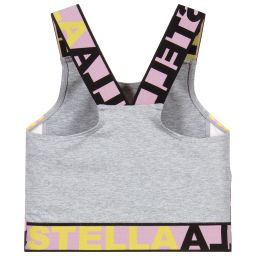 Stella McCartney Kids-Teen Grey Logo Cropped Top | Childrensalon Outlet