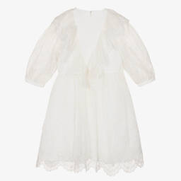 Stella McCartney Kids-Teen Ivory Broderie Silk Dress | Childrensalon Outlet