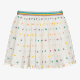 Stella McCartney Kids-Кремовая юбка из тюля со звездами | Childrensalon Outlet