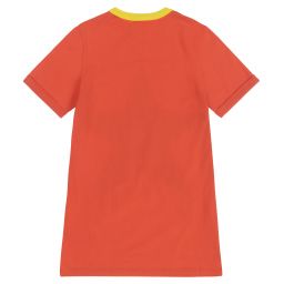 Stella McCartney Kids-فستان ستايل تيشرت قطن لون برتقالي | Childrensalon Outlet