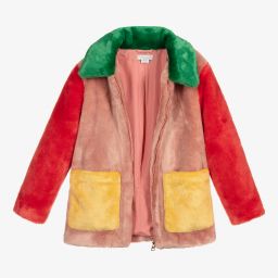 Stella McCartney Kids-Teen Pink Faux Fur Coat | Childrensalon Outlet