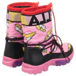 Stella McCartney Kids Ski Wear Capsule-Teen Pink Logo Snow Boots | Childrensalon Outlet