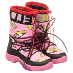 Stella McCartney Kids Ski Wear Capsule-Teen Pink Logo Snow Boots | Childrensalon Outlet