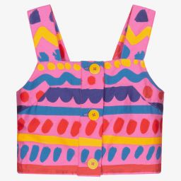 Stella McCartney Kids-توب قصير تينز بناتي قطن عضوي لون زهري | Childrensalon Outlet