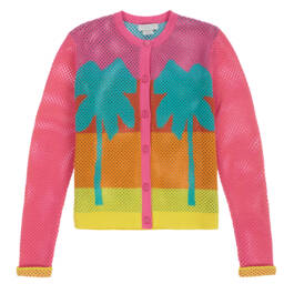 Stella McCartney Kids-Teen Pink Palms Cardigan | Childrensalon Outlet