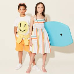 Stella McCartney Kids-Льняной сарафан в полоску для подростков | Childrensalon Outlet